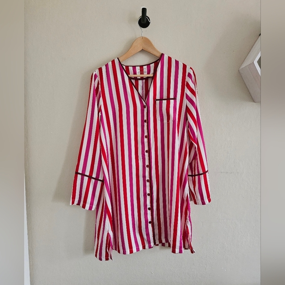 summersalt Other - NWOT Summersalt The Cloud 9 Boyfriend Sleep Shirt in Lava Hibiscus | sz S